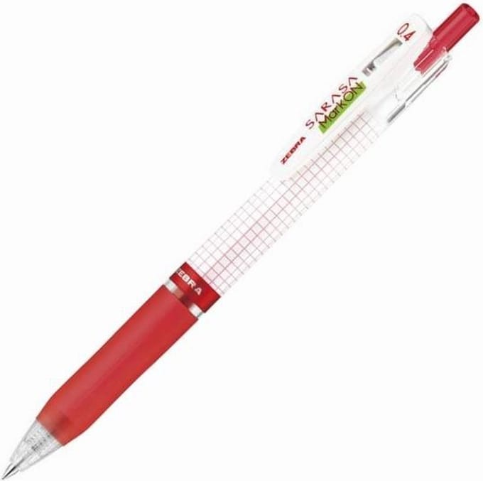 Zebra Sarasa Mark On Gel Pen 0.4 Kleur Inkt: Rood