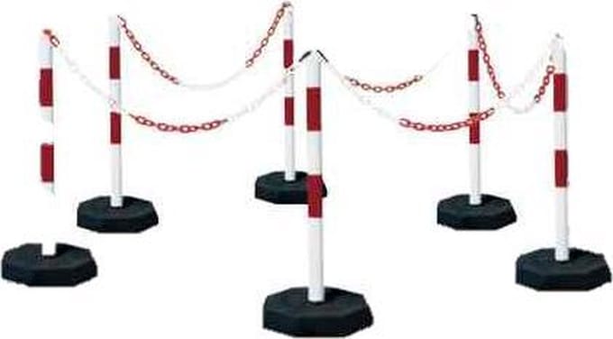 Set stalen afzetpalen - Wit & Rood