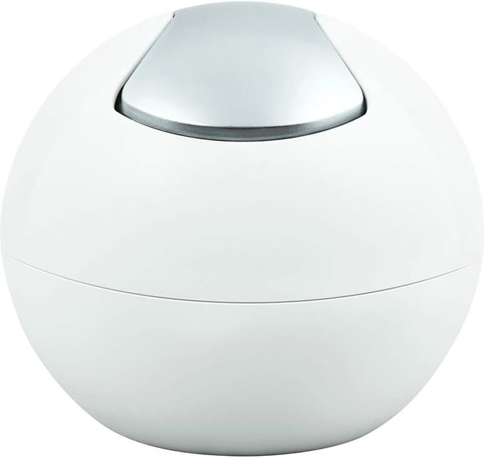 Cosmetica-emmer 1 liter met swingdeksel - Tafelafvalemmer wit mat