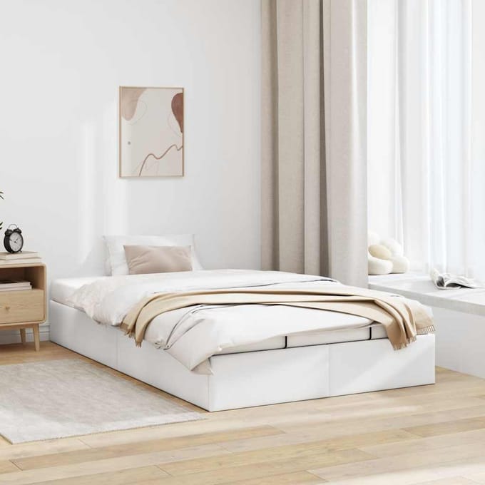 vidaXL - Bedframe - zonder - matras - 120x200 - cm - kunstleer - wit