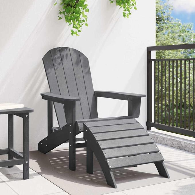 vidaXL - Adirondack-stoel - Lichtgrijs - HDPE