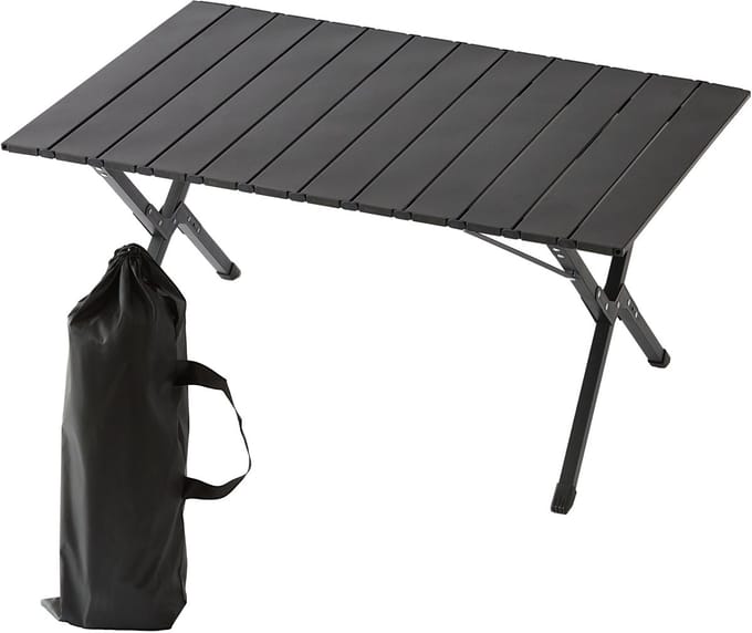Campingtafel inklapbaar - 90 x 60 cm - hoogte verstelbaar - zwart
