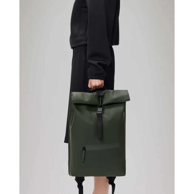 Rains Rolltop W3 Unisex Rugzak - Groen