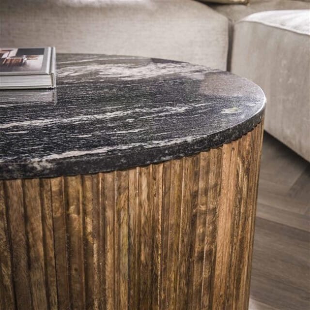 Hoyz salontafel set half moon midnight marmer set van 2