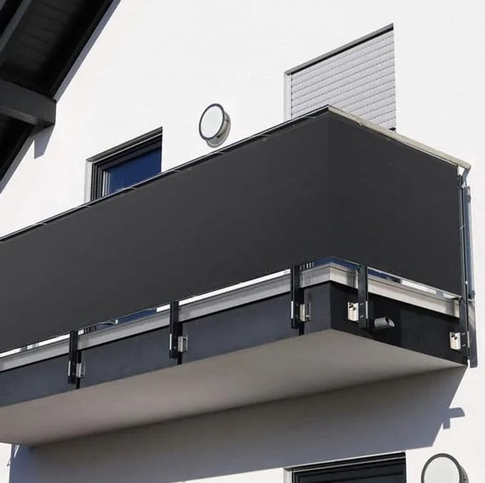 Texas Serie - Balkonbescherming - Grijs - 1x5m - PEHD