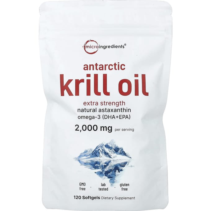 Micro Ingredients, Antarctische Krillolie, 120 Softgels (1000 mg per softgel)