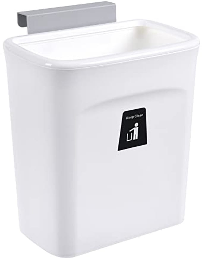 Compostemmer Keuken - Afvalbak Aanrecht - Voedselresten Scheiden - Ophangbaar Ontwerp - 9 Liter - Wit