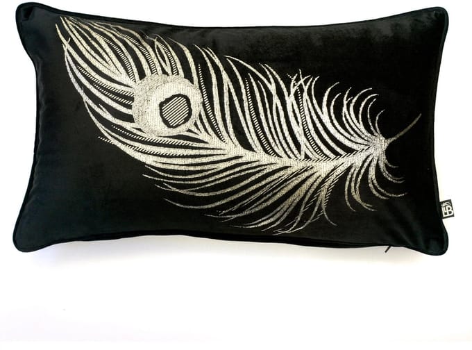 Kussen - Dandy - Ulster Weavers - Met binnen kussen - Zwart en goud - 30 cm x 50 cm