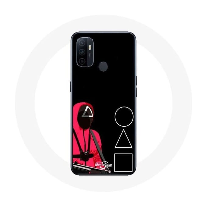 Oppo A53 Case Squid Game Maskers Vierkant, Driehoek en Cirkel