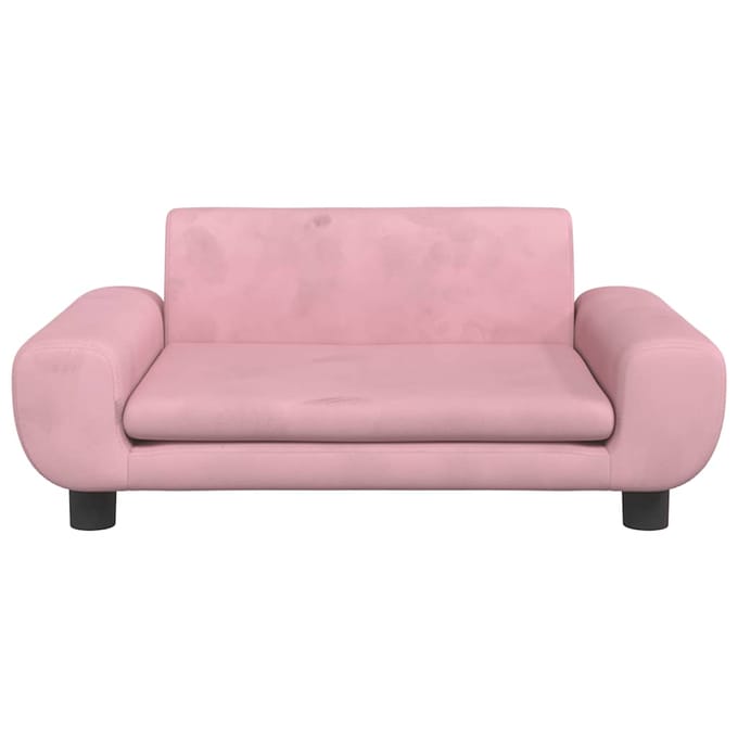 vidaXL - Kinderbank - 70x45x33 - cm - fluweel - roze