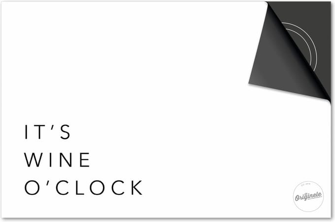 Inductie beschermer 76x51,5 - afdekplaat inductie mat - Dietrix Kookplaat beschermer - Base - Quotes - It’s Wine o’Clock Wit