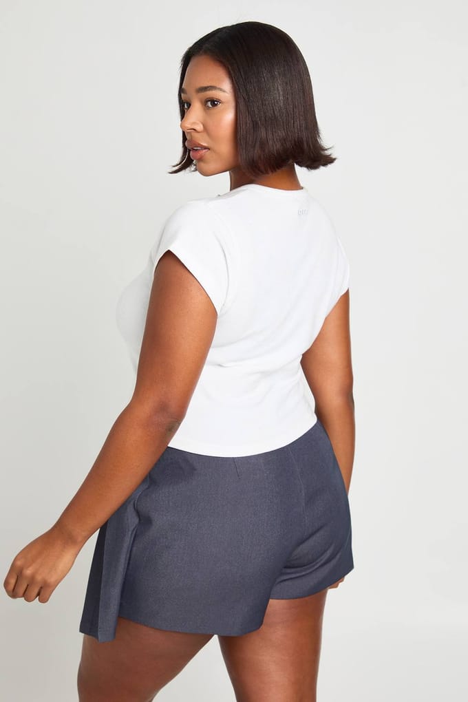 boohoo Dames Skort met plus-plooi aan de voorkant | Charcoal | Maat: 22