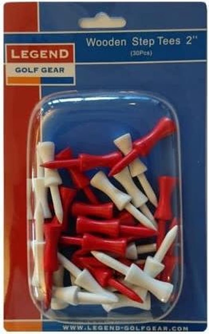 Legend Wooden Step Tees 2 Inch 30st Wit Rood