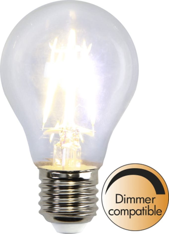 Standaard bol - E27 - 4W - Extra Warm Wit - 2700K - Dimbaar - Filament - Helder