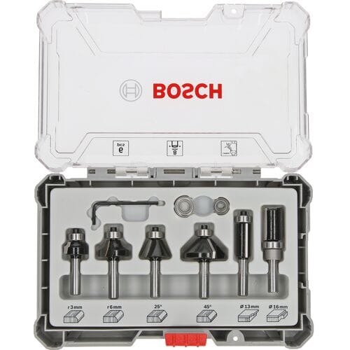 Rand- en kantfreesset, 8 mm schacht, 6-delig Bosch Accessories 2607017469