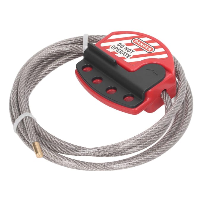 Cadenas à câble de consignation Dispositif de verrouillage réglable Acier inoxydable 4 trous de clé pour la gestion des réparations red