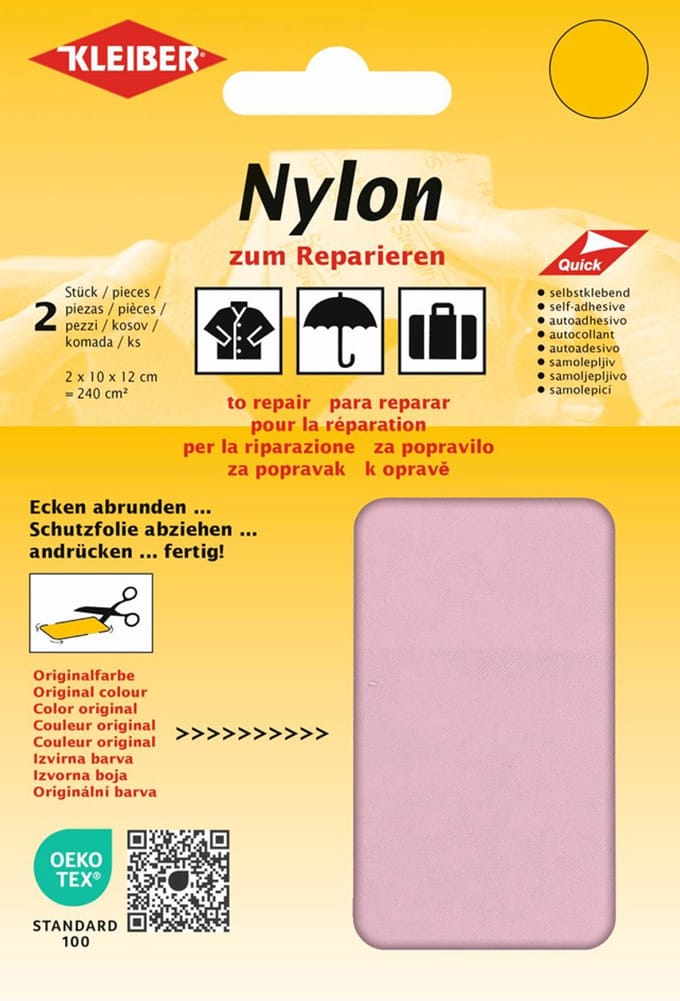 Zelfklevende nylon-reparatiestukken, roze
