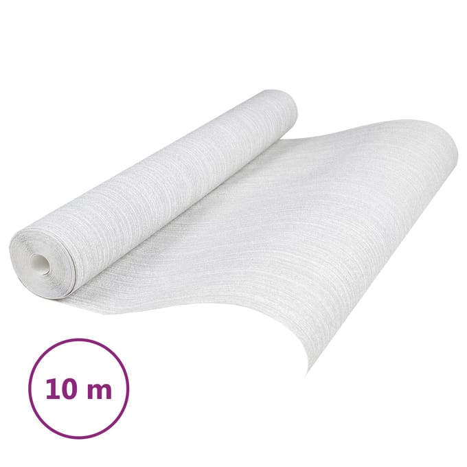 vidaXL - 3D - Solid - Behang - Gestreept - Lichtgrijs - 10 - x - 0,53 - m - Non-Woven - Stof