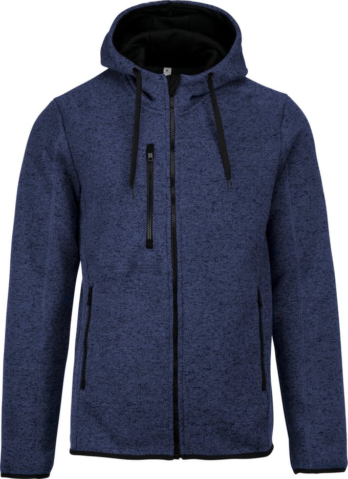 Herenvest met capuchon 'Proact' Navy Melange - M