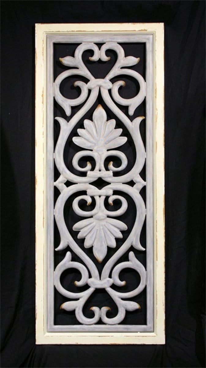 Wanddecoratie Ornament hout/metaal 42x2,3x104cm