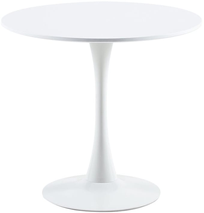 EGGREE Scandinavische moderne ronde eettafel - diameter 80 cm - Tweedelig bureaublad - wit