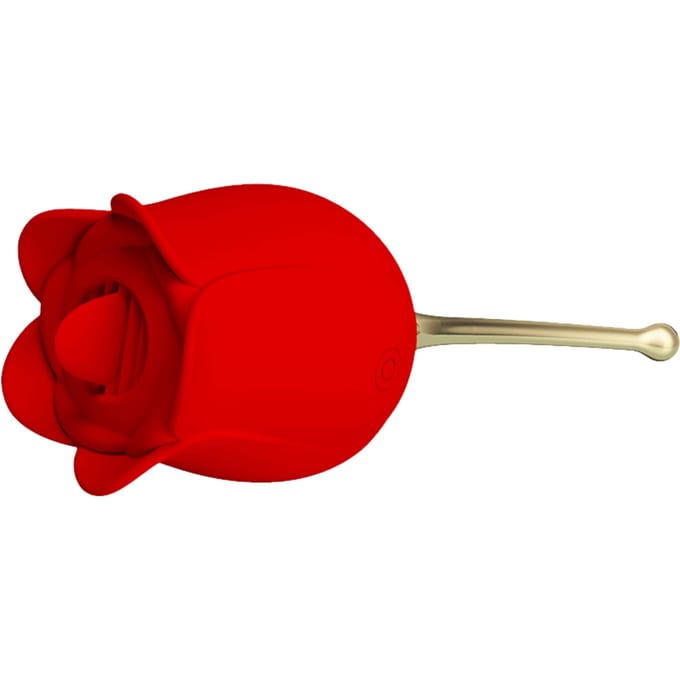 Pretty Love - Clitoris Vibrator Met likstimulator Rose Lover - Rood/Goud