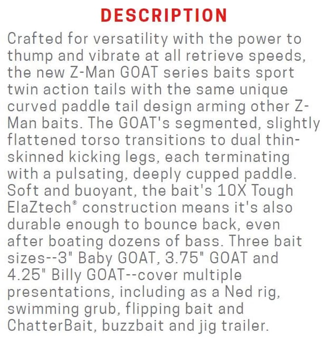 Zman zacht kunstaas Billy Goat 4,25 inch 3/pack Fire Craw (9450)