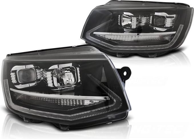 Koplampen dagrijlicht VW T6 15- ZWART LED TRU DRL