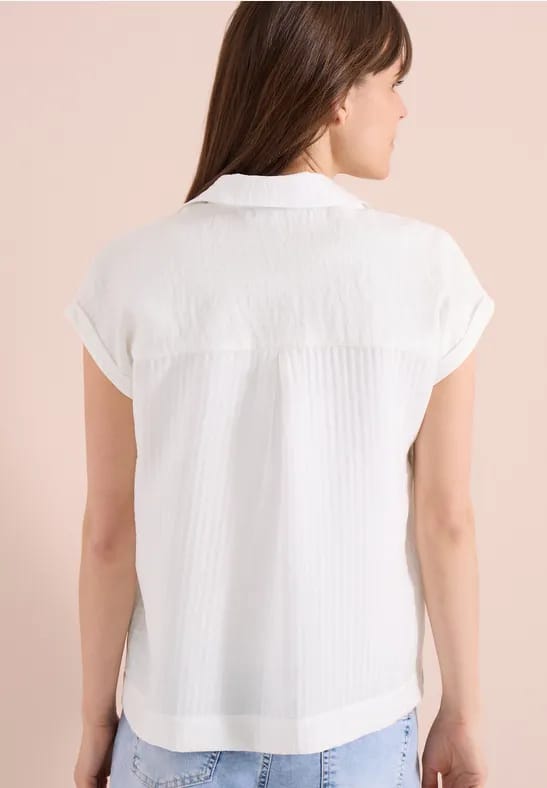 Blouse met hangende schouder en structuur