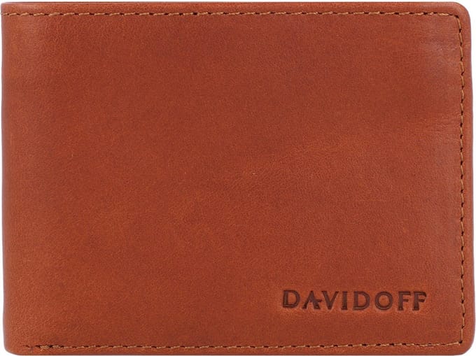 Davidoff Essentials portemonnee RFID leer 10 cm - Jongens - Horizontaal - cognac