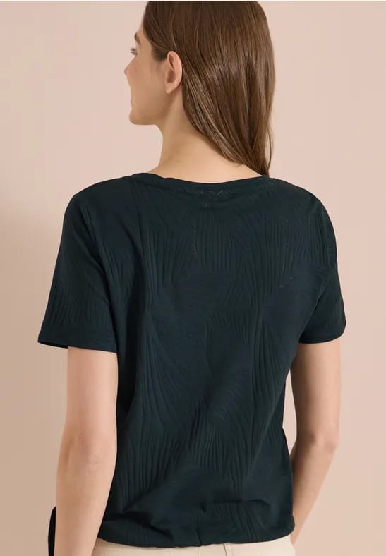 Shirt in burn-out look met tekst