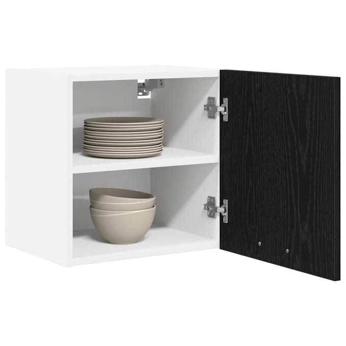 vidaXL - Hangkast - 2 - st - Zwart - Eiken - en - Wit - Bewerkt - hout
