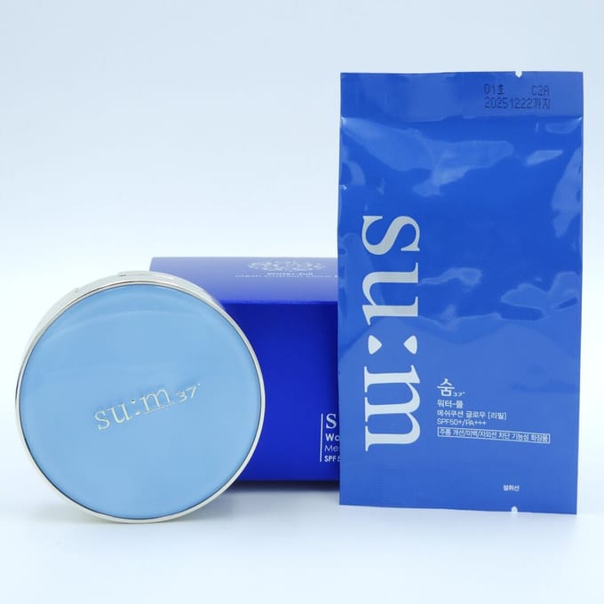 su:m37 Water-Full Mesh Cushion Glow SPF No.2 Natural Beige 50+ / PA+++ 15g x 2 ea gray