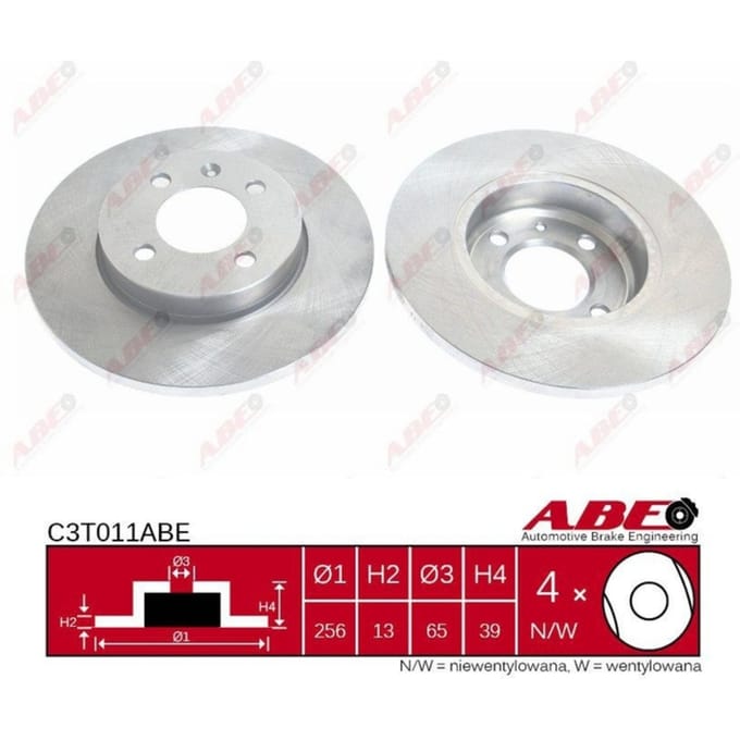 Remschijf ABE C3T011 voorkant, compleet, 1 Stuk