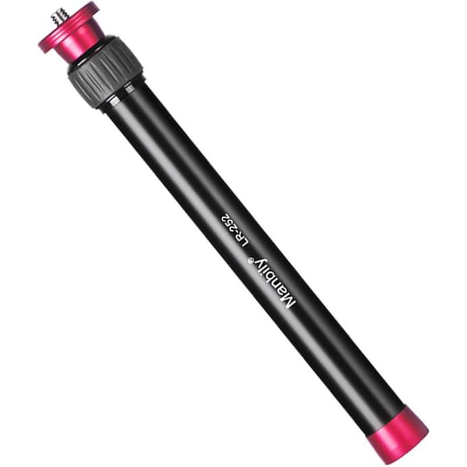 Manbily LR-252 44.5cm/17.5in Verlengstang Aluminiumlegering 5kg/11lbs Draagvermogen 2 Secties met zwart