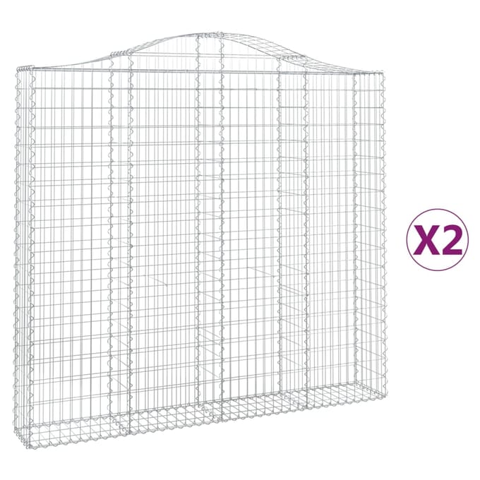 vidaXL - Schanskorven - 2 - st - gewelfd - 200x30x180/200 - cm - ijzer