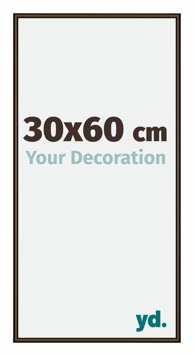 Your Decoration - Fotolijst 30x60 cm - Aluminium - Walnoot Structuur - New York