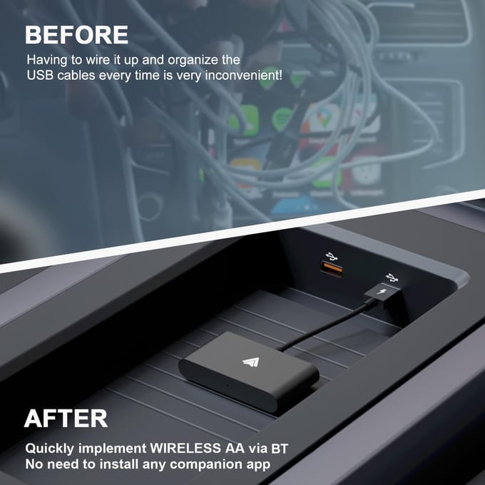 Draadloze Android Auto Adapter, Android Auto Dongle Vervanging voor Samsung Oneplus, Plug & Play, Type 2