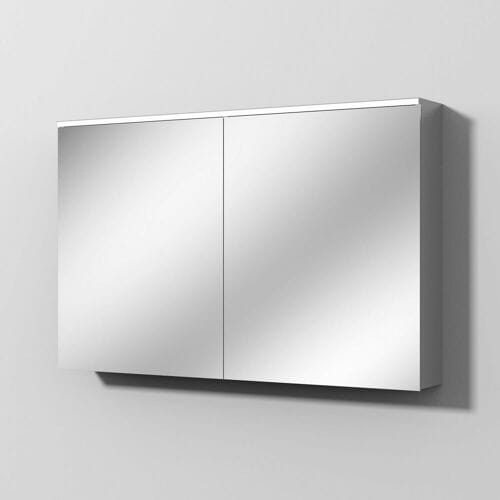 Sanipa Reflection aluminum mirror cabinet ARND 120 with LED light panel AU3766L