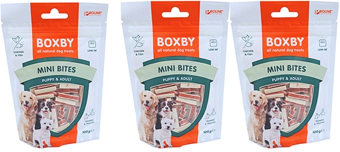 Proline Boxby puppy snacks mini bites, 100 gram - per 3 zakjes