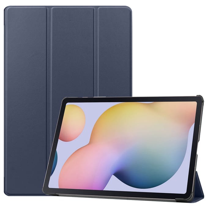 imoshion Tablet Hoes - Geschikt voor Samsung Galaxy Tab S7 FE / Galaxy Tab S7 Plus / Galaxy Tab S8 Plus - Trifold Bookcase - Donkerblauw