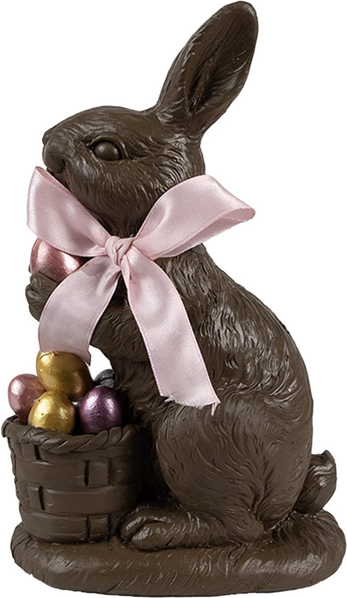 Clayre & Eef Decoratie Beeld Konijn 22 cm Bruin Kunststof