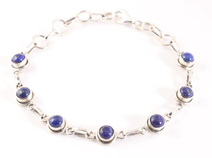Fijne zilveren armband met lapis lazuli