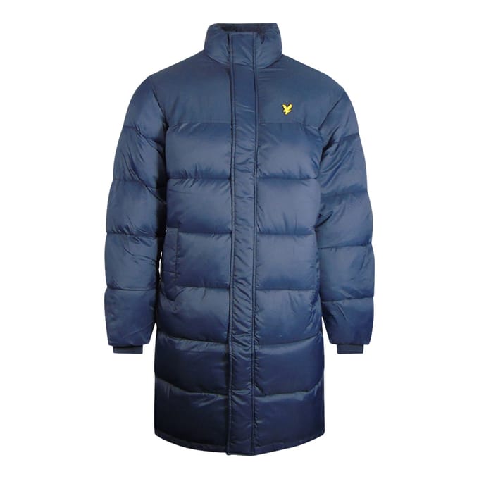 Lyle & Scott lang gewatteerd marineblauw pufferjack