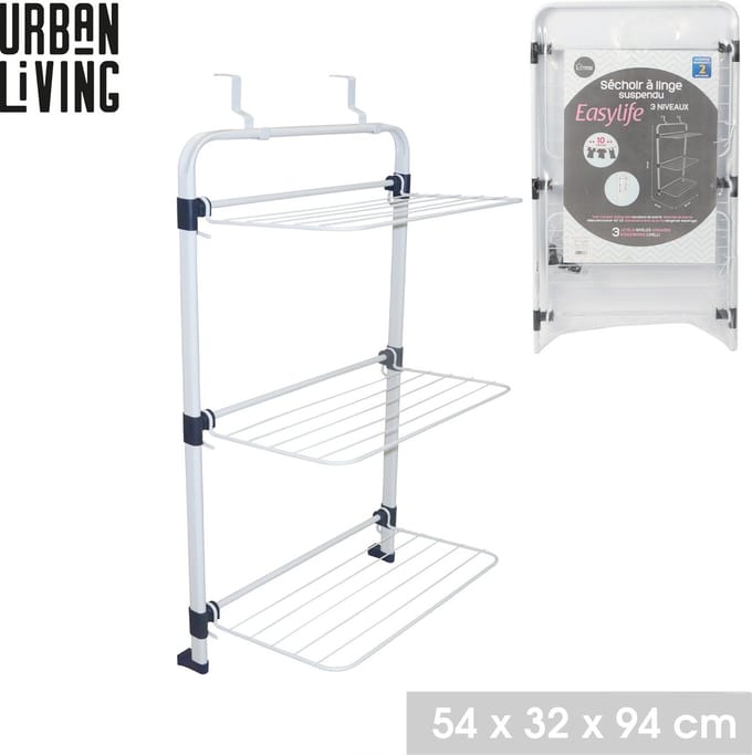 "URBAN LIVING" droogrek voor deur 3 niveaus 10 meter