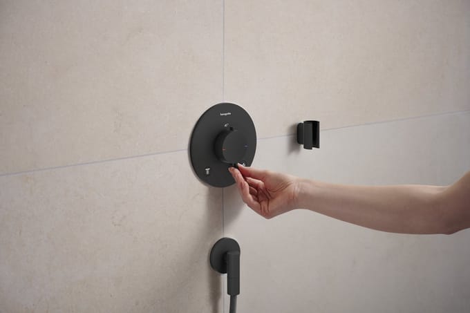 Hansgrohe FixFit Fine S - Wandaansluitbocht, mat zwart 28882670