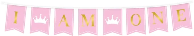 Flag banner - First birthday girl