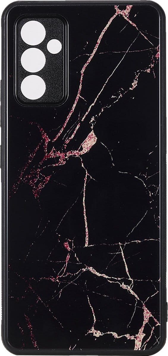 Shop4 - Samsung Galaxy A82 5G Hoesje - Harde Back Case Marmer Zwart