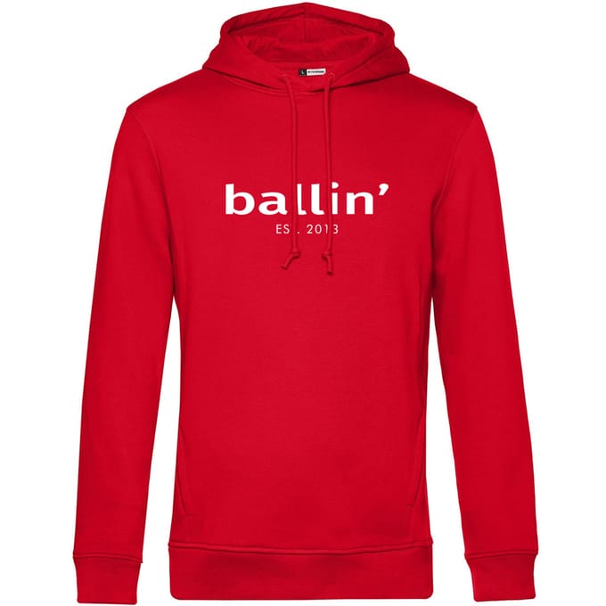 Heren Hoodies met Ballin Est. 2013 Basic Hoodie Print - Rood - Maat M