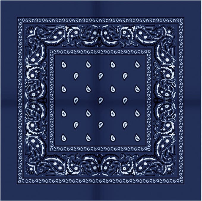 Bandana zakdoek 55cm donker blauw paisley